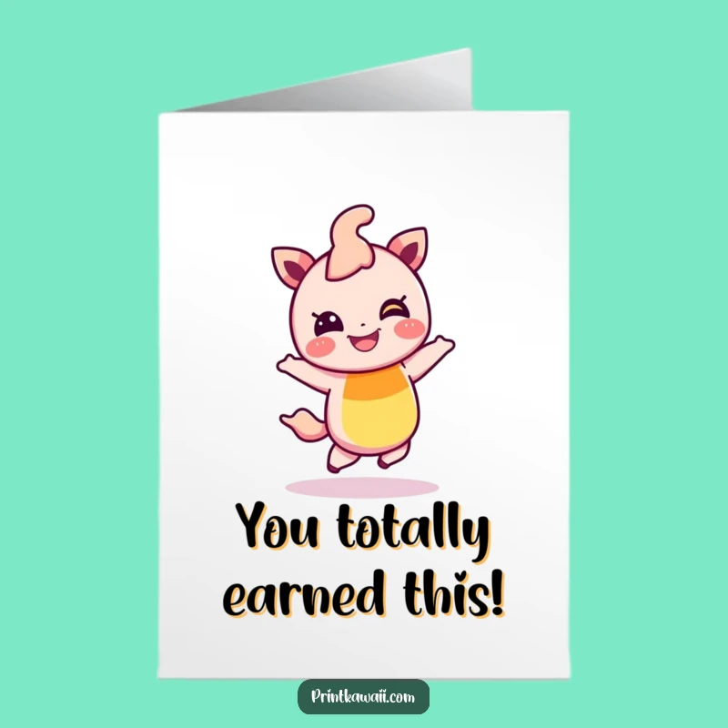 Free Printable Congrats Card: Rainbow Hop Celebration Funny Downloadable Gift