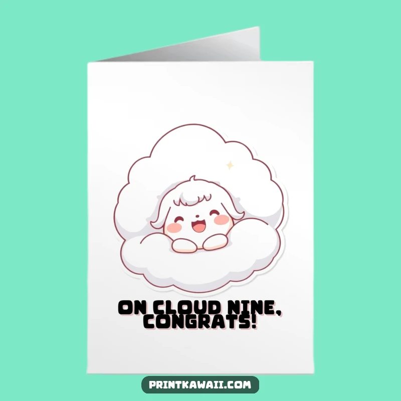 Free Printable Kawaii Cloud Hug Card for Wonderful Achievements