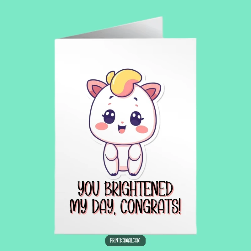 Free Printable Rainbow Congrats Card: Bright & Funny Downloadable