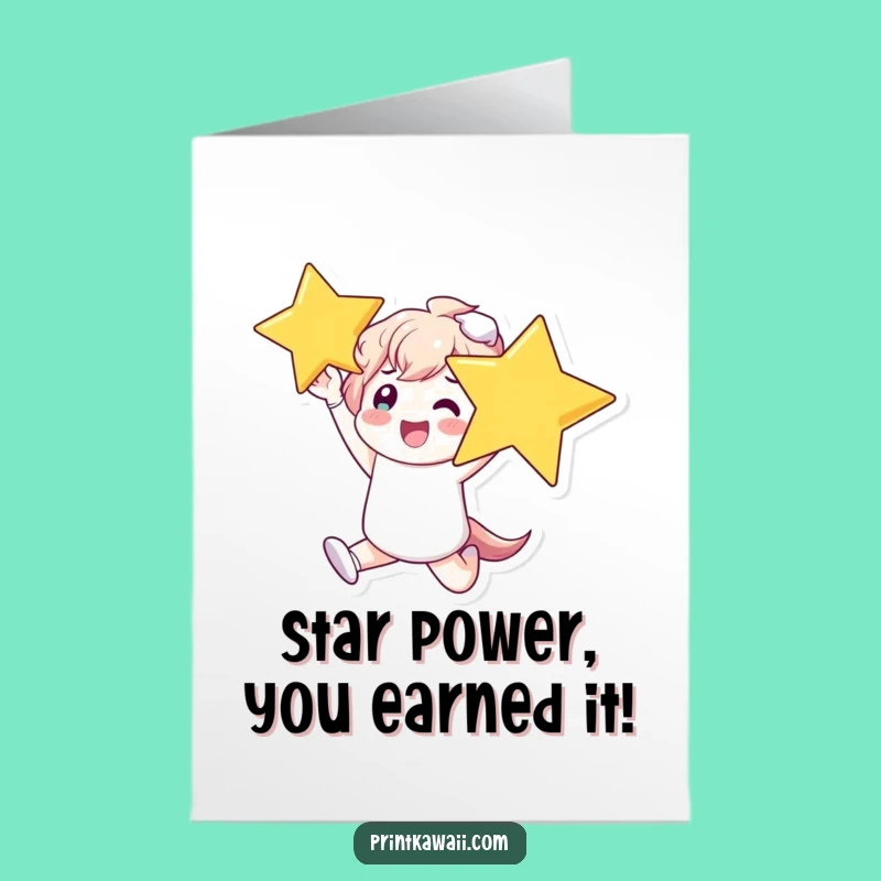 Free Printable Congrats Card: Joyful Star Leaper, Perfect Funny Downloadable Gift