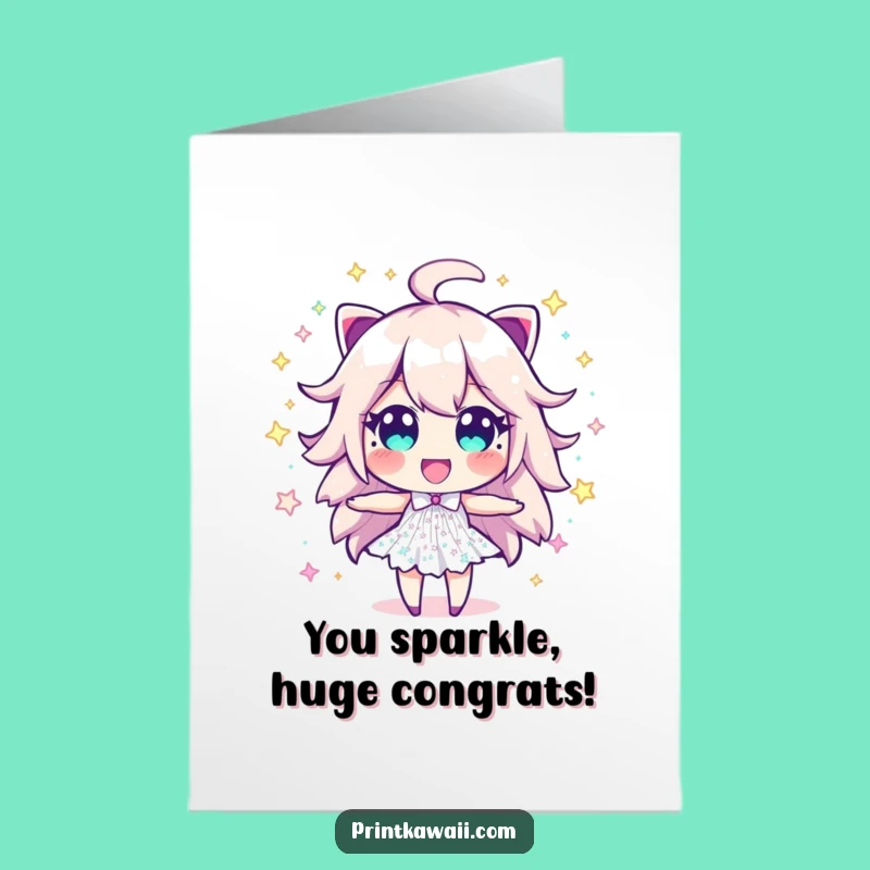 Free Printable Congrats Card: Dazzling Sparkle Dust for Joyful Celebrations