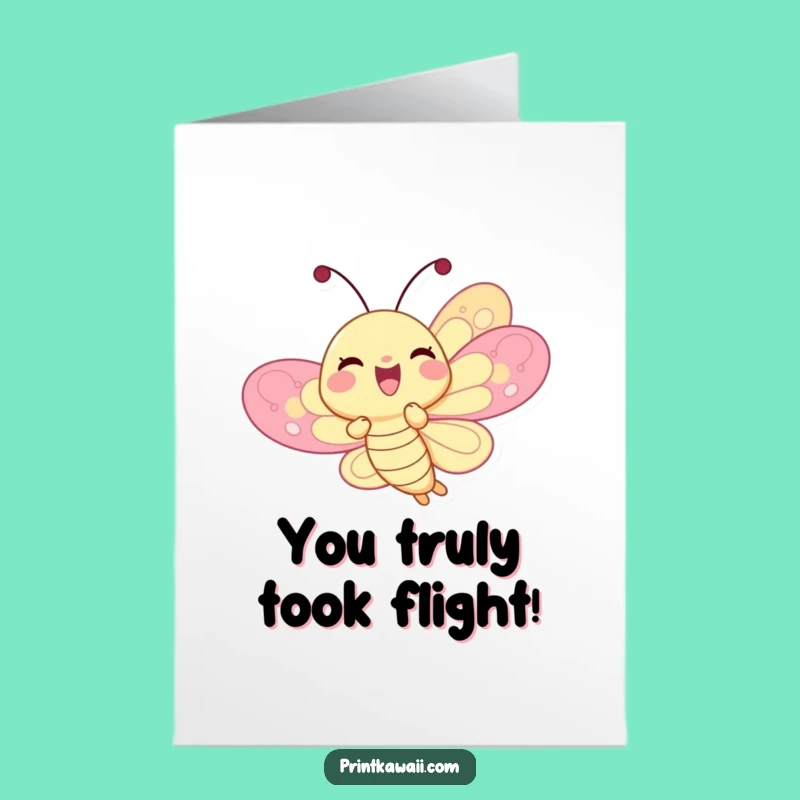Free Printable Congrats Card: Joyful Butterfly Wings, Funny Downloadable Celebration Gift