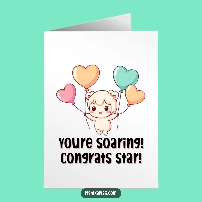 Exhilarating Free Printable Congratulations Card: Floating On Cloud Nine