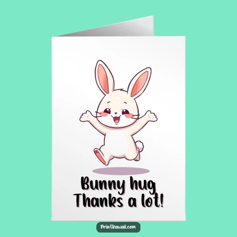 Free Printable Bunny Thank You Card - A Leap of Gratitude Downloadable Design