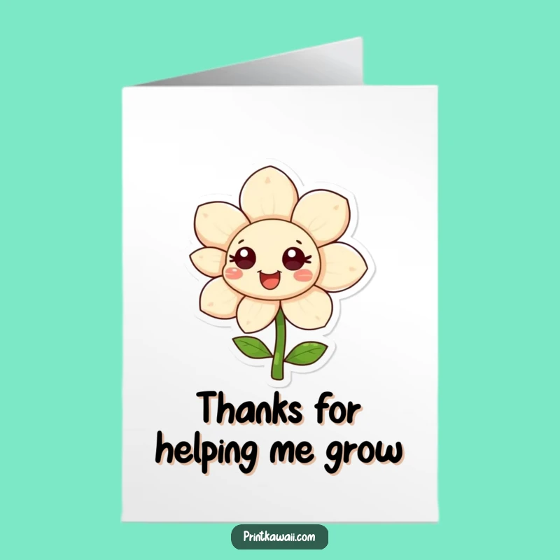 Free Printable Thank You Card: Blooming Flower Gratitude, Funny Downloadable Appreciation Gift