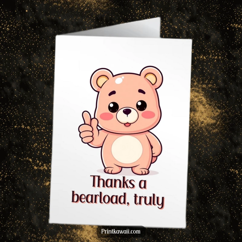 Funny Free Printable Thank You Card: A Sweet Gummy Bear Character Giving a Positive Thumbs Up