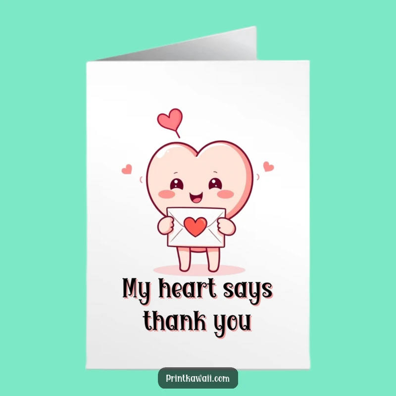Free Printable Thank You Card: Heart Love Letter Hilarious Downloadable Gift