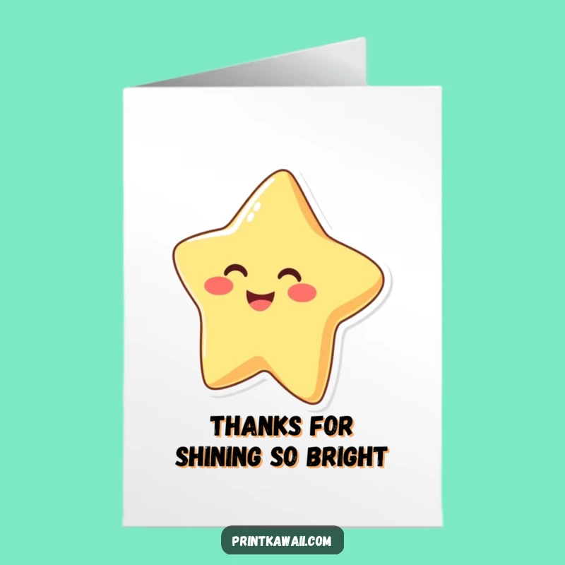 Free Printable Thank You Card: Star Design, Grateful & Funny Downloadable Gift!