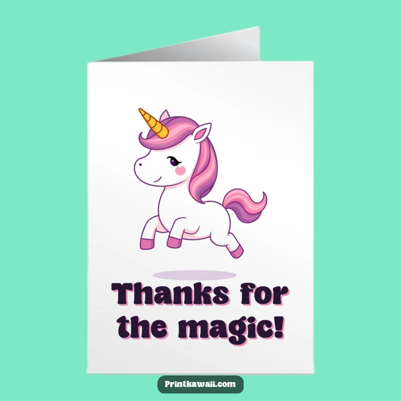 Free Printable Unicorn Thank You Card - Whimsical Downloadable Note for Magical Appreciation