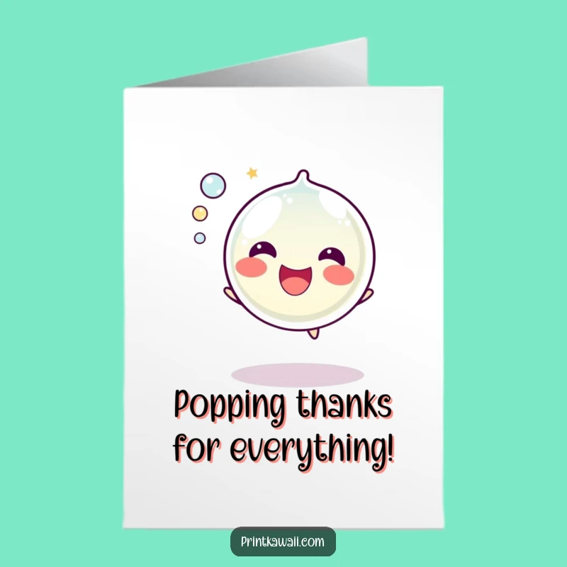 Free Printable Thank You Card: Happy Bubble Burst for Heartfelt Thanks