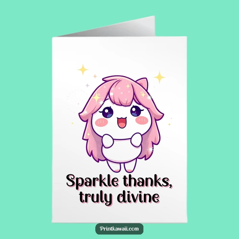 Free Printable Thank You Card: Sparkle Character's Gratitude Downloadable Gift