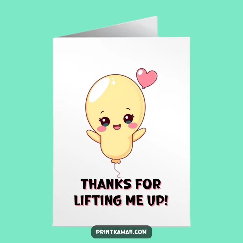 Free Printable Thank You Card: Cheerful Balloon Pal for Grateful LOLs