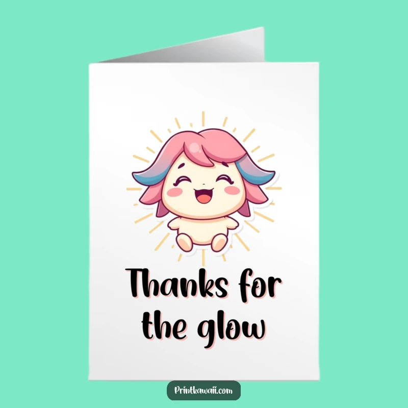 Free Printable Thank You Card: Positive Energy Character Funny Downloadable Gift
