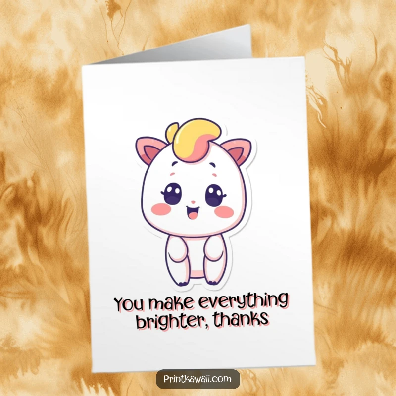 Funny Free Printable Rainbow Thank You Card, a happy smiling rainbow, expressing thanks, a vibrant downloadable gift.