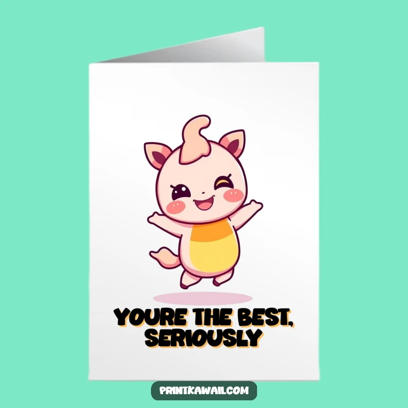 Free Printable Thank You Card: Rainbow Hop Gratitude Funny Downloadable Gift