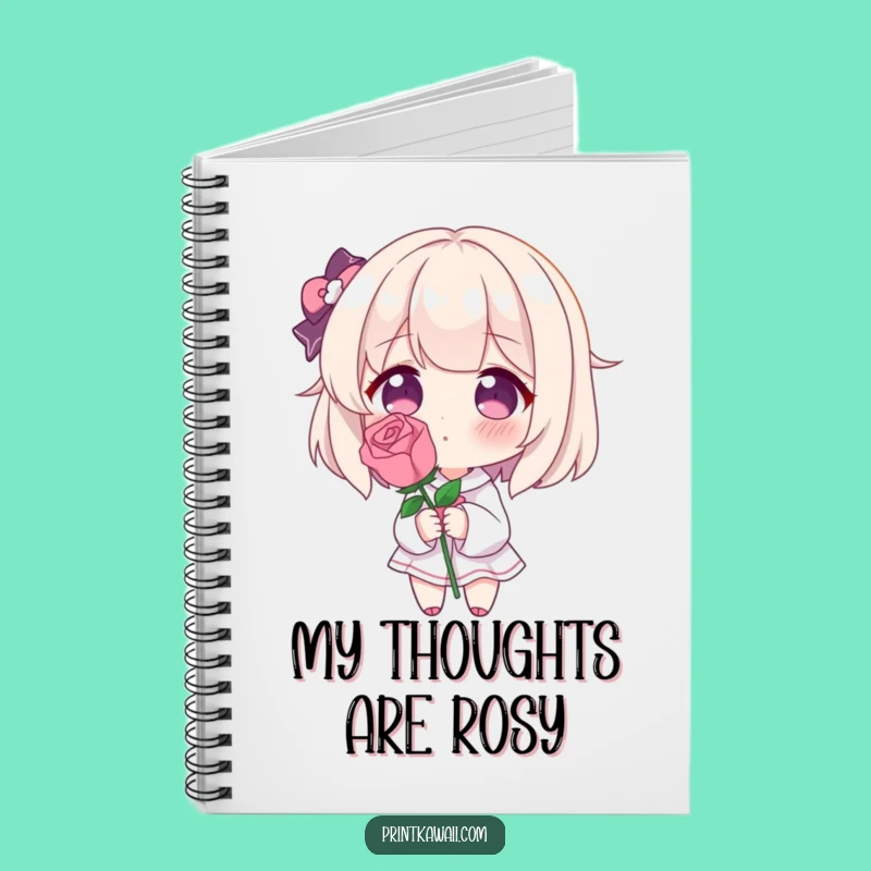 Funny Blushing Rose Notebook: Cute Shy Character Journal, Perfect Writing Funny Gift