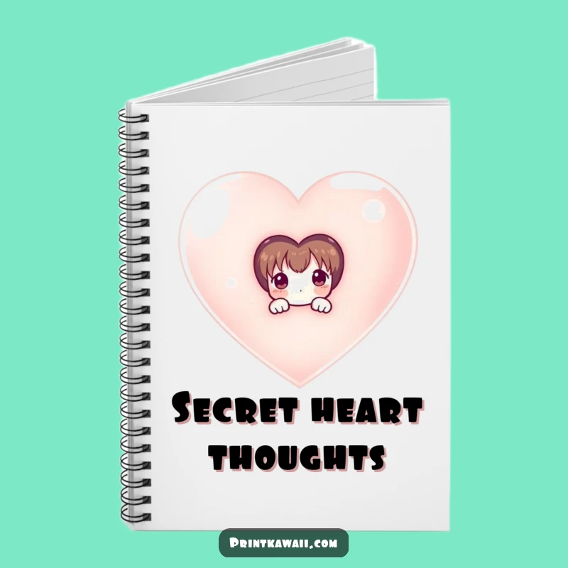Funny Journal Notebook: Shy Character & Heart Peek - Creative Funny Gift