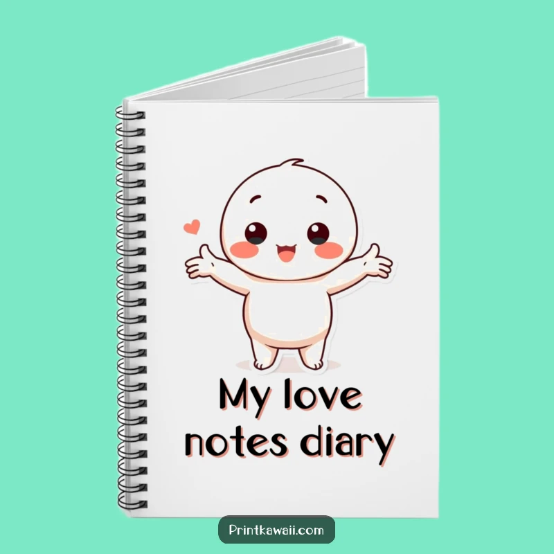 Funny Kawaii Love Notebook: Hugging Character Journal, Perfect Funny Gift