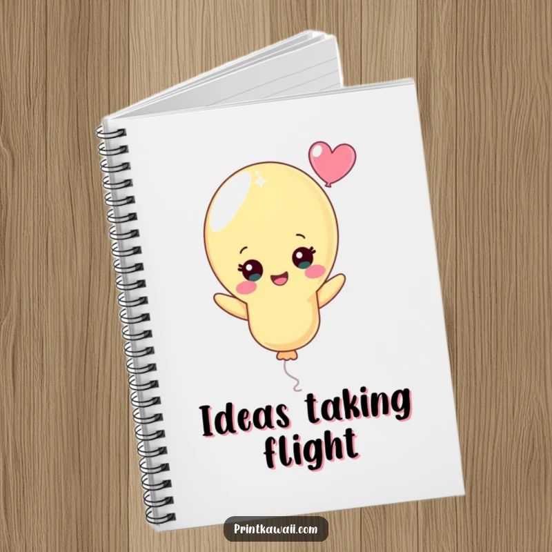 Funny Pastel Balloon Notebook: A cheerful pastel balloon character graces the cover, inspiring joyful thoughts and creative writing.