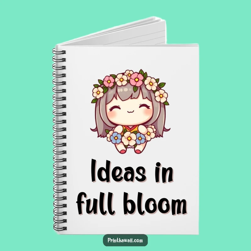 Funny Floral Notebook: Cute Kawaii Character's Sweet Journal