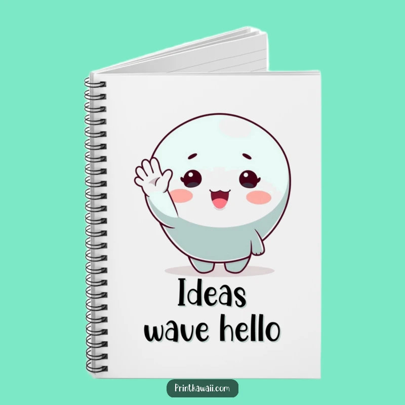 Funny Cute Character Notebook: Cheerful Waving Pages for Your Ideas