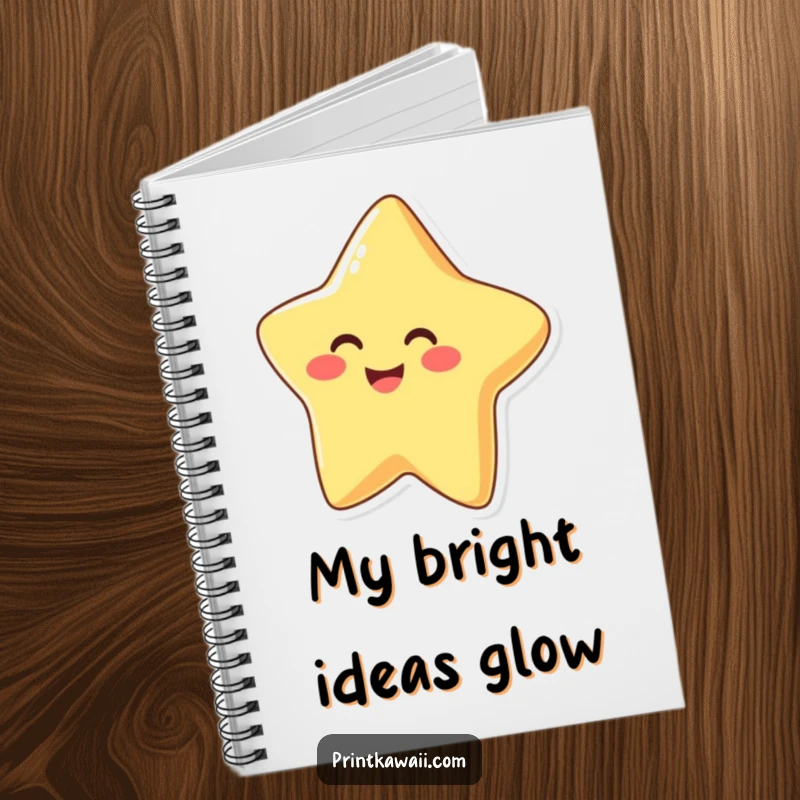 Funny Notebook with a smiling, happy star character, ideal for jotting down notes with a dose of cheerfulness.