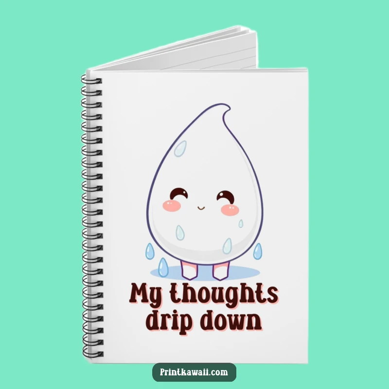 Funny Happy Raindrop Notebook - Jot Down Cheerful Ideas, Great Funny Gift