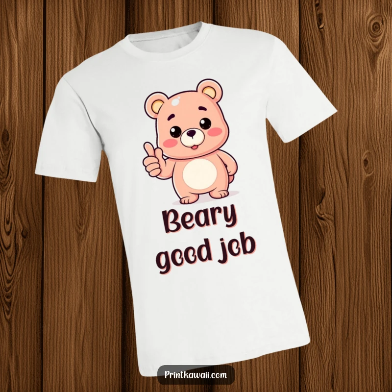 Funny t-shirt featuring a gummy bear giving a confident thumbs up, conveying approval and playful cheerfulness.