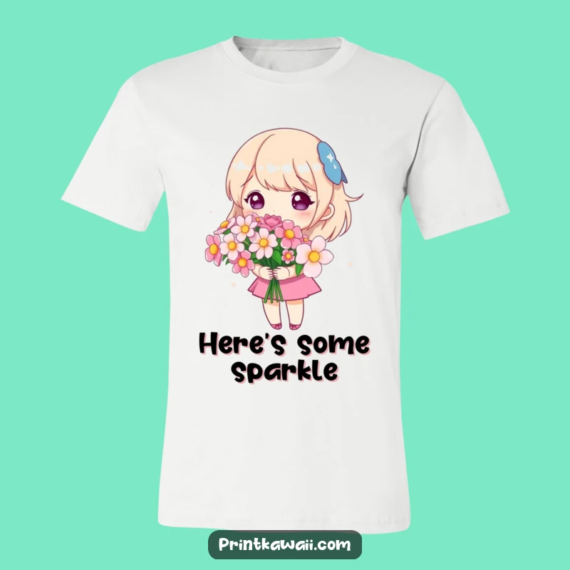 Funny Cute Flowers T-Shirt - Sparkling Bouquet Bloom Tee