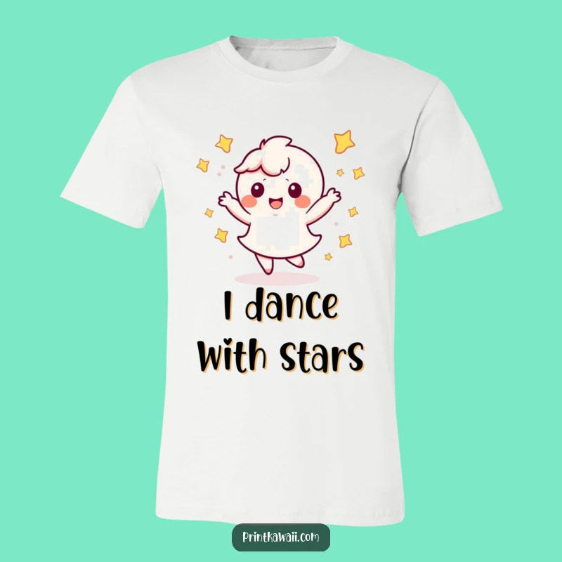 Funny Kawaii Dance T-Shirt: Starry Happy Character Tee, Ideal Funny Gift