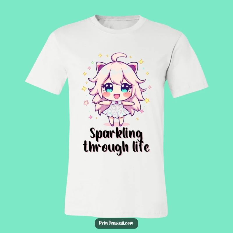Funny Sparkle Dust T-Shirt: Bursting Excitement Character for Energetic Style