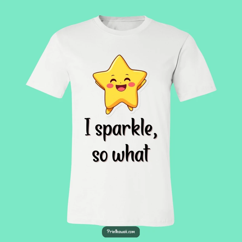 Funny Star T-Shirt: Joyful Jumping Character Tee for Happy Vibes