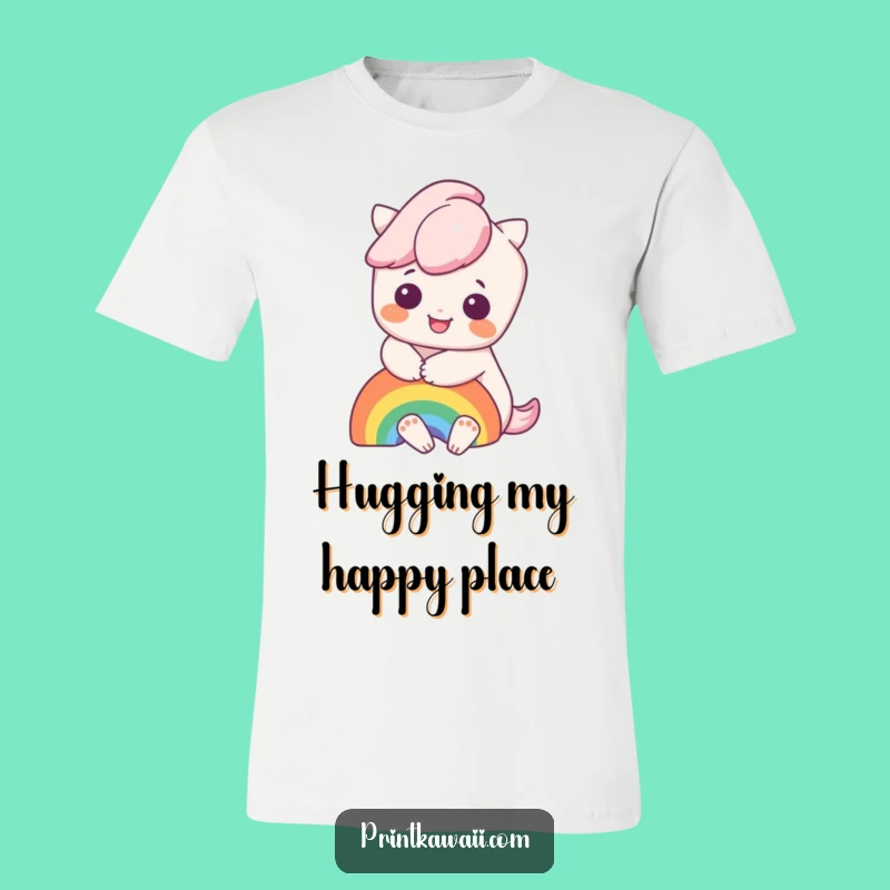 Funny Kawaii Rainbow Hug T-Shirt: Express Joyful Vibes