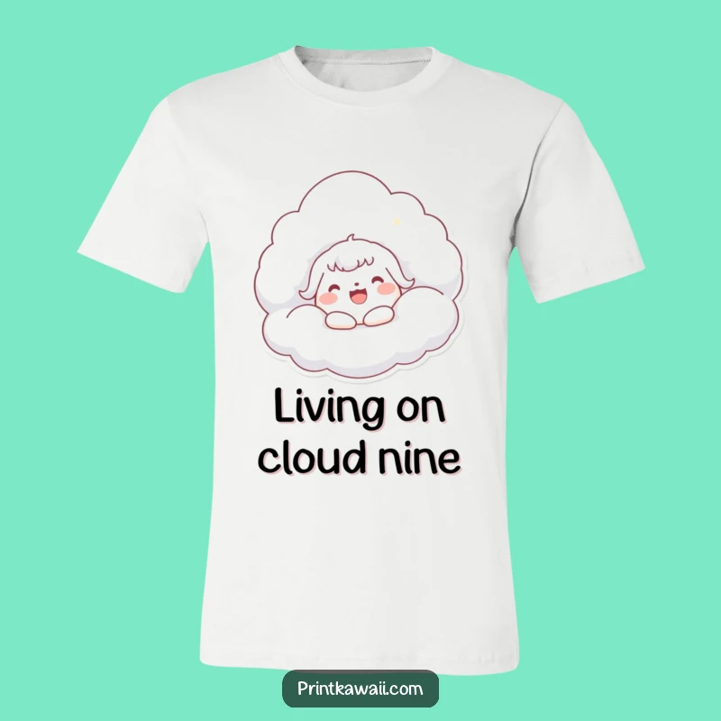 Funny Kawaii Cloud Hug T-Shirt: Joyful Character Tee, Ideal Funny Gift