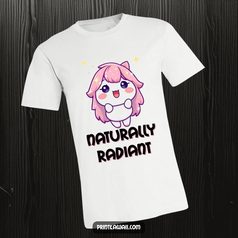 Funny T-Shirt with a delighted, stylized sparkle character shimmering brightly, embodying pure happiness and a fun-loving attitude.