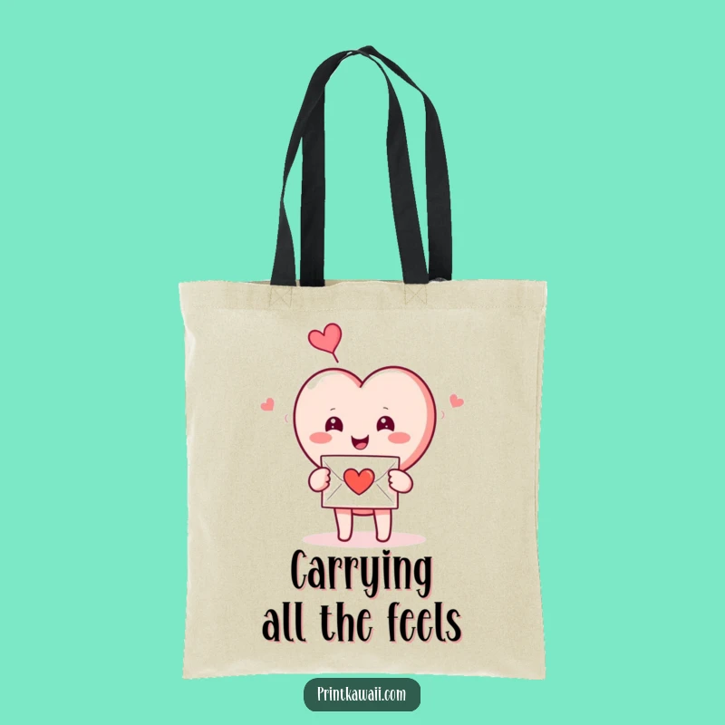 Funny Smiling Heart Love Letter Tote Bag: Carry Your Love with Style!