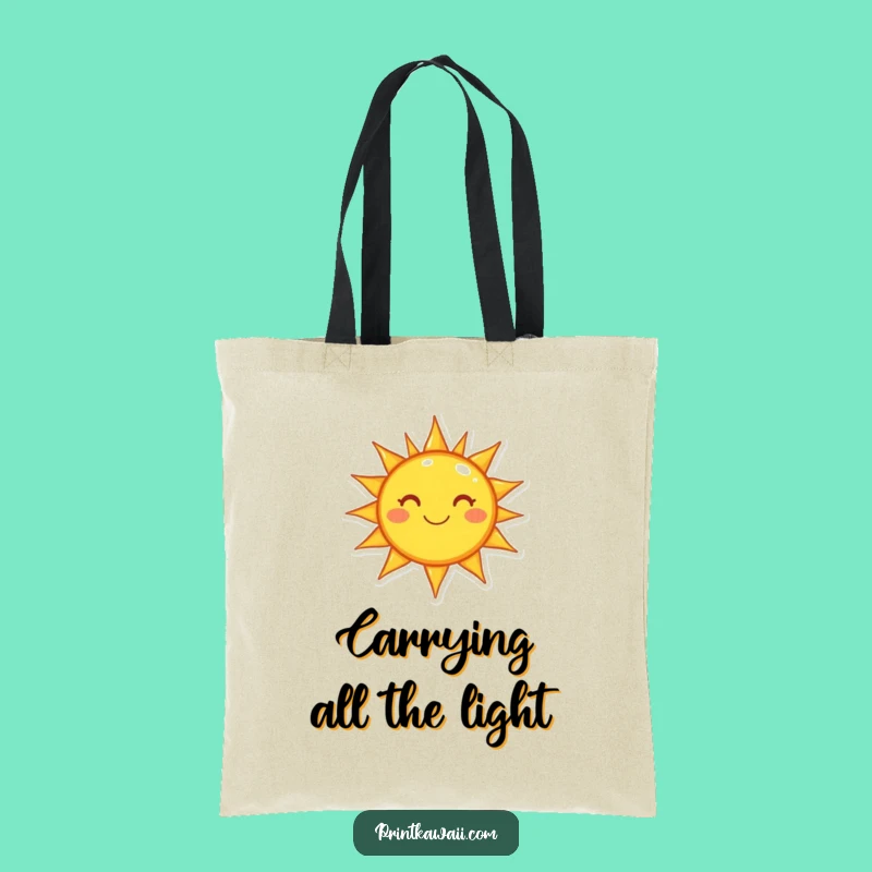 Funny Sunny Day Tote Bag - Happy Sun Character, Eco-Friendly Gift