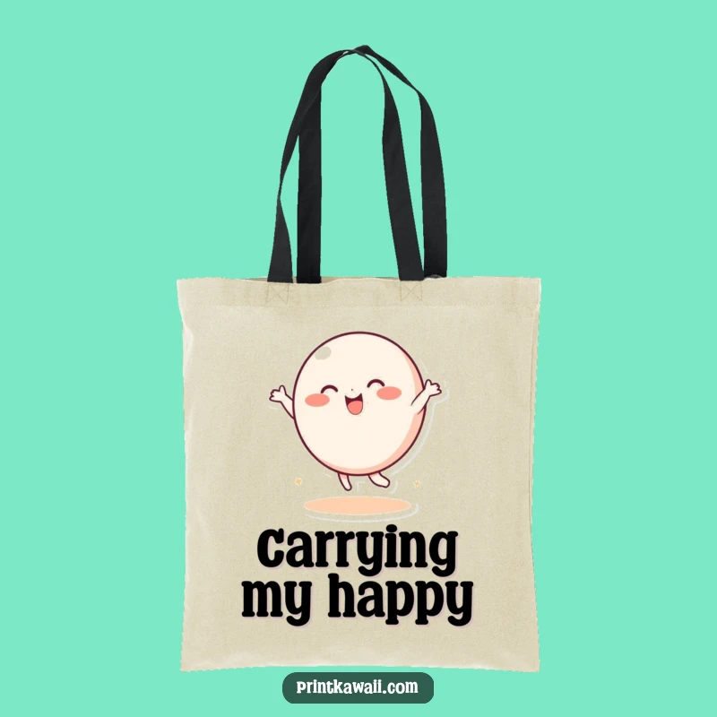 Funny Dancing Round Character Tote Bag: Carry Your Joyful Moves!