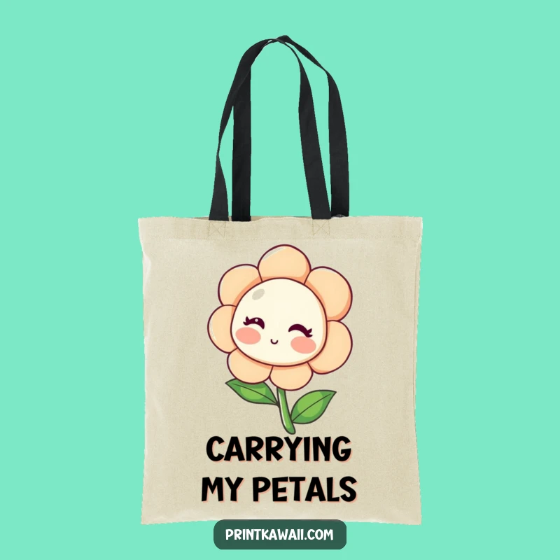 Funny Blushing Flower Tote Bag: Carry Your Charm Everywhere