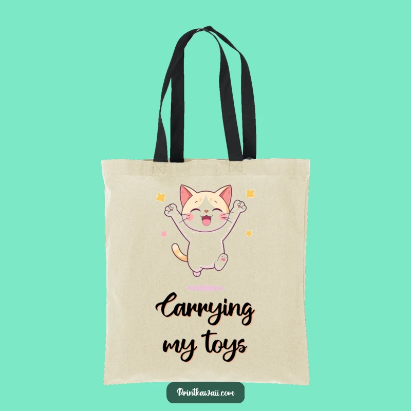 Funny Cat Celebration Tote Bag: Carry Your Excitement