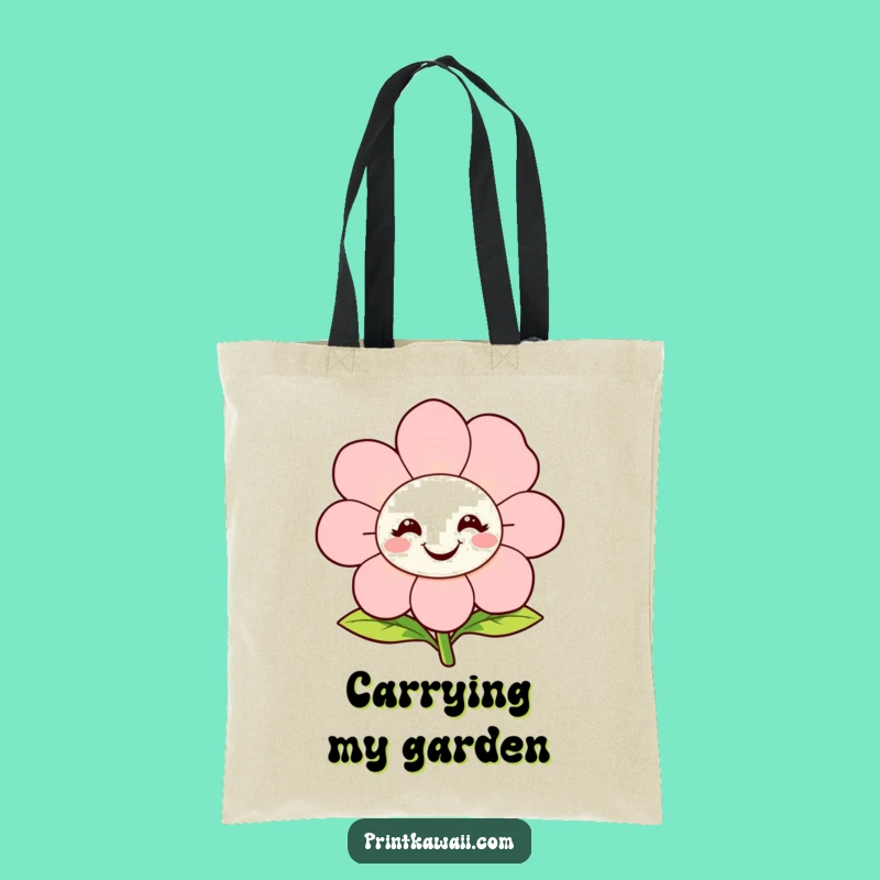 Funny Flower Character Tote Bag: Carry Your Blooms and Smiles Everywhere!