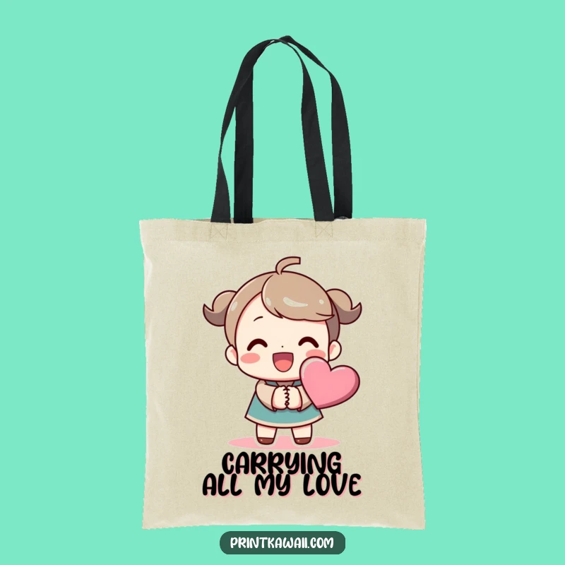 Funny Heart Hands Tote Bag: Joyful Character Accessory, Perfect Shopping Funny Gift