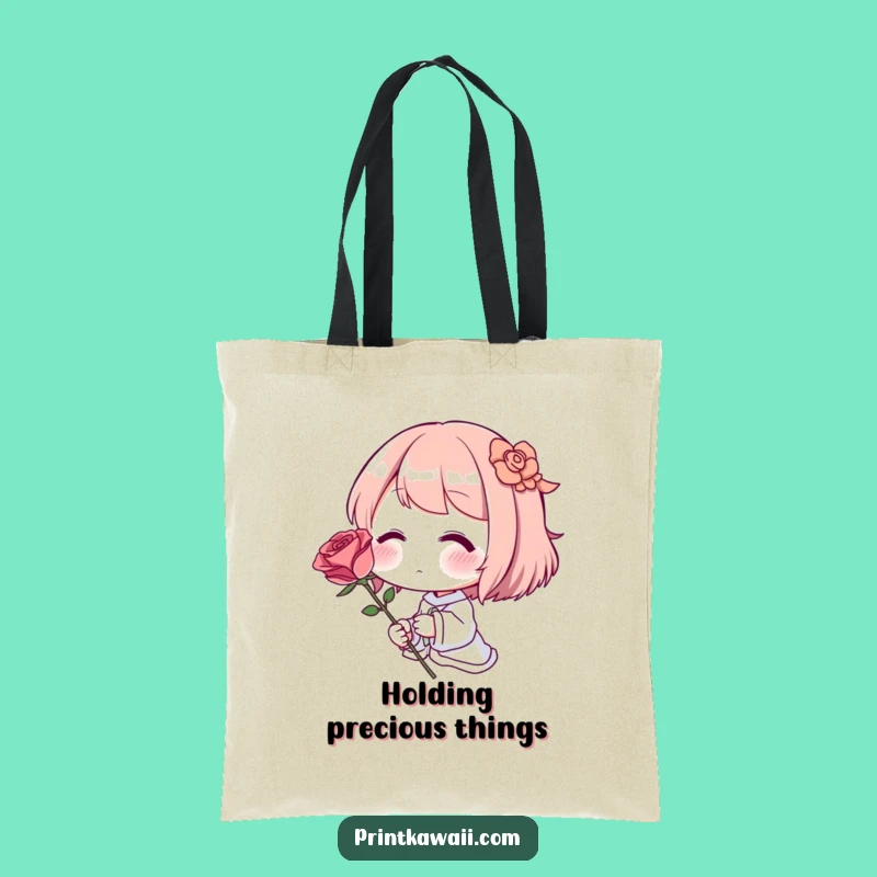 Funny Rose Gift Tote Bag: Blushing Character, Stylish & Practical Accessory